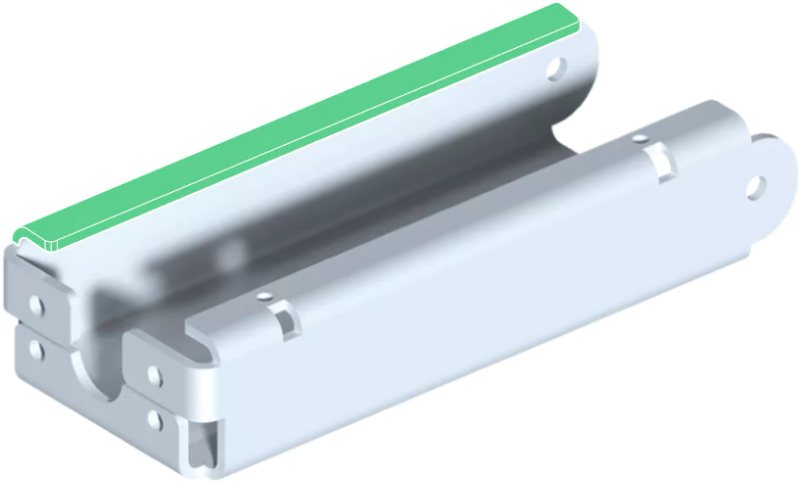 metal part with green marked area (afterwards)